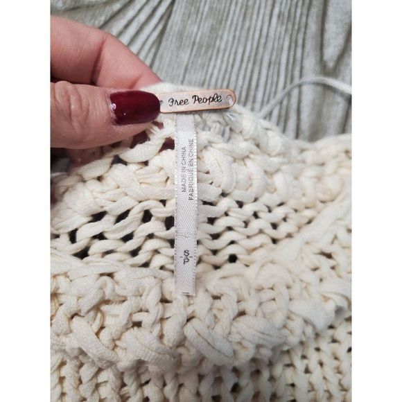 Free Peopl Loose Knit Fringe Sweater Women's S - Picture 4 of 9